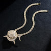 PDT139 Shark Pendant Hip Hop Vintage Necklace(Gold)