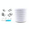 3 Sets SLK16 Metal Hook Lazy People Free-Tied Elastic Lace(White)