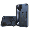 For Samsung Galaxy S25 Ultra 5G Metal Ring 360 Degree Rotating Holder PC Hybrid TPU Phone Case(Navy Blue)