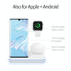 Z5 QI Vertical Magnetic Wireless Charger for Mobile Phones & Apple Watches & AirPods / Xiaomi Redmi AirDots, with Touch Ring Light (White)