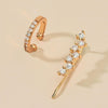 DZ-522 Simple Small Drilling Lug Clip Geometric Zircon Earrings