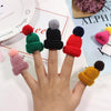 12PCS Cute Mini Knitted Hairball Hat Brooch Sweater Pins Badge(Blue)