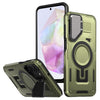 For Samsung Galaxy A35 5G Shield Frame Holder MagSafe Phone Case(Olive Green)