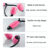 Manual Beauty Instrument 3D Roller Face Slimming Instrument(Black+Rose Red)