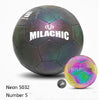 MILACHIC PU Leather Machine Stitch Luminous Fluorescent Reflective Football, Specification: Number 5 (Neon 5032)
