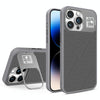 For iPhone 14 Pro Max Folding Holder Carbon Fiber MagSafe Phone Case(Grey)