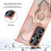 For Samsung Galaxy S25 Ultra 5G Electroplating Marble Dual-side IMD Phone Case with Ring(Rose Gold 015)