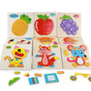 2 PCS Educational Toddler Wooden Toy Cartoon Animal 3D Puzzle(Ladybug)