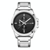 OCHSTIN 6059C Pilot Series Multifunctional Quartz Steel Band Men Watch(Black+Silver)