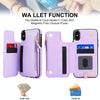 For iPhone XS Max Double Flap Zipper RFID Leather Phone Case with Short Lanyard(Light Purple)