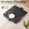 For iPhone 14 Pro Suteni J07 Multi-functional Horizontal MagSafe Denim Leather Phone Case(Black)