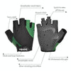 BOODUN 1408 4D Silicone Shock Absorbing Half Finger Breathable Bicycle Outdoor Riding Gloves, Size:XL(Black and Green)