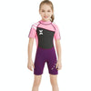 DIVE & SAIL WS-18813 2.5mm Children Warm Diving Suit One-piece Short-sleeved Sunscreen Snorkeling Suit Drifting Cold-proof Swimming Suit, Size: XL(Black Powder Sleeve)