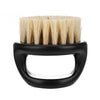Men Ring Design Portable Boar Brush Black ABS Haircut Cleaning Shaving Brush(White)