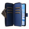 For Samsung Galaxy A33 5G Nine-card Slots Zipper Wallet Bag Leather Phone Case(Blue)