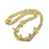 HPS0008 Box Buckle Butterfly Hip Hop Cuban Necklace, Size: 7 Inches (Gold)