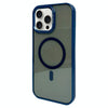 For iPhone 15 Pro Max Metal Lens Frame MagSafe Phone Case(Navy Blue)