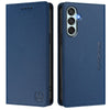 For Samsung Galaxy M35 5G RC01 Dual-Folded Magnetic Suction RFID Leather Phone Case(Dark Blue)