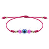 Devil Eye Adjustable Crystal Beaded Bracelet(Purple Red)