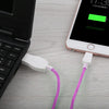 LED Flowing Light 1m USB to 8 Pin Data Sync Charge Cable for iPhone, iPad(Magenta)