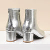 Autumn  Winter Glitter Square Heel Pointed Low-Top Women Boots, Size:36(Silver)