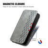 For ASUS ROG Phone 7 Cubic Grid Pressed Magnetic Leather Phone Case(Grey)