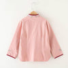 Girls Chinese Style Embroidery Top + Skirt Set Tunic Clothing, Size:130cm(Beige Top + Pink Dress)