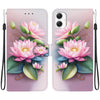 For Samsung Galaxy A06 Crystal Texture Colored Drawing Leather Phone Case(Lotus)