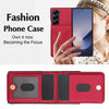For Samsung Galaxy Z Fold6 AwQuer RFID Vertical Flip Card Bag Holder Leather Phone Case(Red)