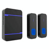 Wireless Doorbell Kit, 2 Transmitters, 300m Range, IP55 Waterproof, US Plug (Black)