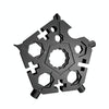 23 In 1 Five-Pointed Snowflake Wrench Combination Tool Mini EDC Portable Household Key Pendant(Black)