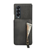 For Samsung Galaxy Z Fold4 Zipper Wallet Split MagSafe Leather Back Phone Case(Black)