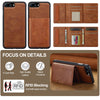 For iPhone 8 Plus / 7 Plus LC.IMEEKE L5 Series Detachable RFID Card Bag Magsafe Phone Case(Brown)
