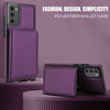 For Samsung Galaxy Note20 Crossbody Dual-buckle Wallet RFID Back Leather Phone Case(Dark Purple)