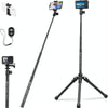 K&F Concept E224A3 DSLR Phone Tripod 67 inch Aluminum Mini Portable Video Camera Tripod(Black)