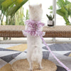 Purple 3D Flower Dog & Cat Harness Leash - Size L