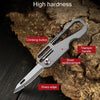 Multifunctional Titanium Keychain Outdoor Portable Defense Mini Folding Knife, Style: With 2 Titanium Ring