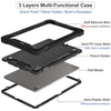 For Samsung Galaxy Tab S9 Shockproof Silicone Hybrid PC Tablet Case with Holder(Black)