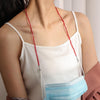 Drop-Shaped Beaded Crystal Mask Anti-Lost Lanyard Fashion Glasses Chain(Red)