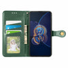 For Asus Zenfone 8 Flip Solid Color Leather Buckle Phone Case with Lanyard & Photo Frame & Card Slot & Wallet & Stand Function(Green)