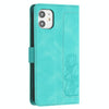 For iPhone 11 Tulips Embossed Leather Phone Case with Lanyard(Green)