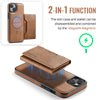 For iPhone 14 Plus DG.MING MAGKING-K2 Series MagSafe RFID Card Bag Detachable Phone Case(Brown)