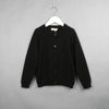 Spring and Autumn Children Clothing Girl Cotton Knit Cardigan Sweater, Kid Size: 80cm(Black)