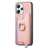For Redmi K70 / K70 Pro 5G Retro Magsafe Cross Leather Ring Holder Card Bag Phone Case(Pink)