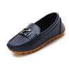DKF-282 Lightweight Non-slip Dance Bean Shoes Children Leather Shoes, Size: 29(Deep Blue)
