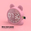 P1 Mini Card Mirror Clock Wireless Bluetooth Speaker with FM Radio(Light Green)