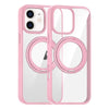 For iPhone 11 High Transparency 360 Degree Rotating Holder MagSafe Phone Case(Pink)