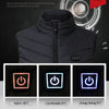 11 Area Double Control Blue USB Electric Heating Undershirt Intelligent Warm Vest(5XL)