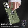 For Samsung Galaxy S25 Ultra 5G Ring Holder Armor Hybrid Phone Case(Green)