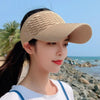 8010 Lady Empty Top Outdoor Sports Peaked Cap Students Sun Hat(Khaki)
